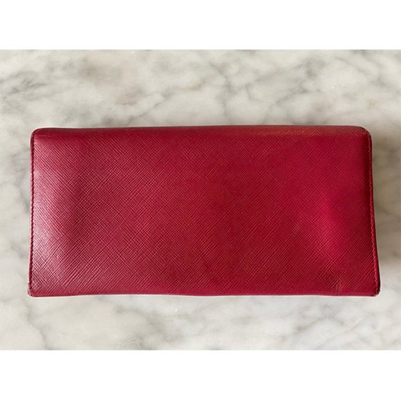 Salvatore Ferragamo Red Black Long Gancini Wallet - Picture 9 of 9